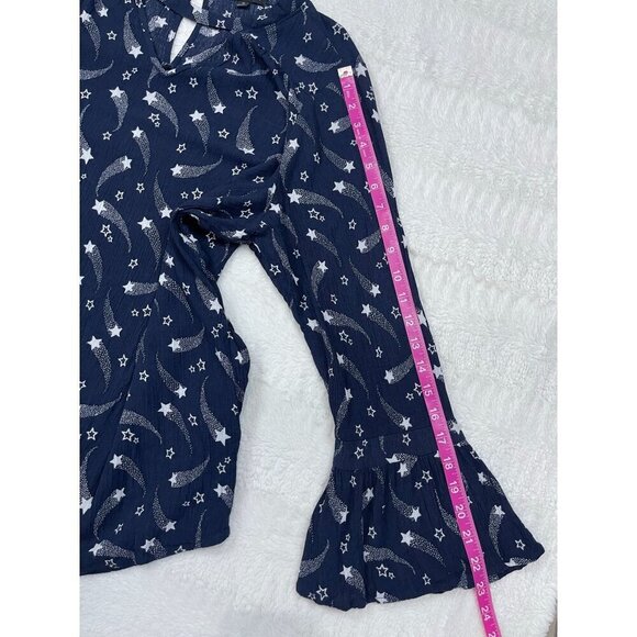 Lane Bryant Long Sleeve Tunic Top 14 Pockets Stars Bell Sleeve Blouse Shirt - Picture 6 of 8